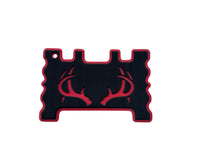 Load image into Gallery viewer, Black/Ruby Red Brushed Deer Antler Design