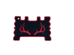 Black/Ruby Red Brushed Deer Antler Design