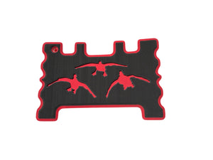 Charcoal/Ruby Red Brushed  Cupping Ducks Design